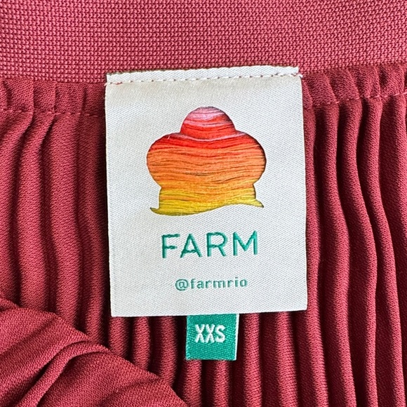 NWOT FARM Rio Terracotta Pleated Midi Skirt - Picture 7 of 12